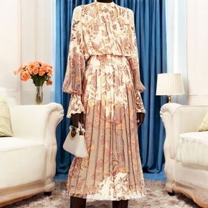 Hemant & Nandita Vera Pleated Chiffon Maxi Dress